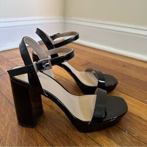 Mix No. 6 Black Patent Block Heels